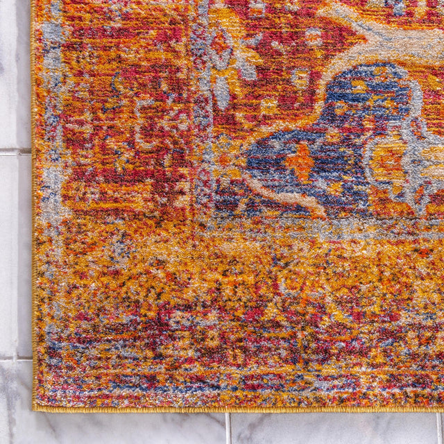 Multicolor 5' 1 x 8' Asheville Rectangle Area Rug 100% Polypropylene With Cotton Backing Easy Clean Indoor Living Dining Bedroom Office Carpet for Sale at Rug Engine