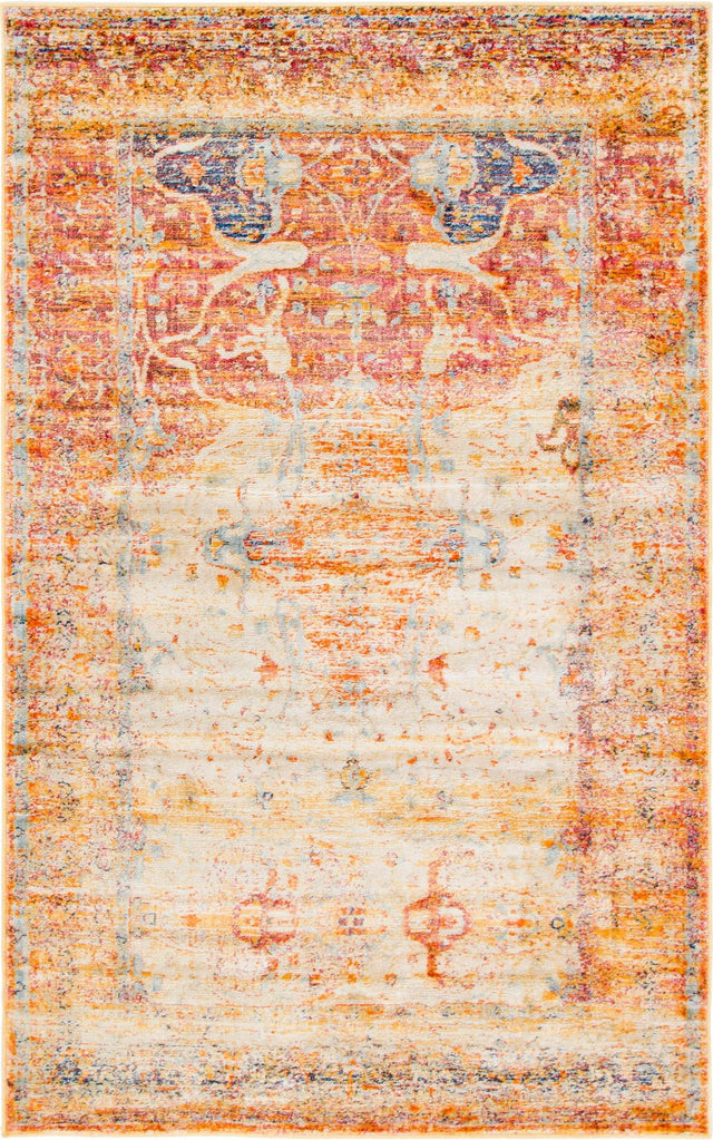 Multicolor 5' 1 x 8' Asheville Rectangle Area Rug 100% Polypropylene With Cotton Backing Easy Clean Indoor Living Dining Bedroom Office Carpet for Sale at Rug Engine