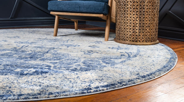 Navy Blue 8' x 8' Asheville Round Area Rug 100% Polypropylene With Cotton Backing Easy Clean Indoor Living Dining Bedroom Office Carpet for Sale at Rug Engine