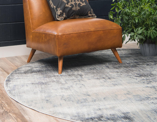Gray 8' x 8' Helios Round Area Rug 100% Polypropylene (Space-Dyed Yarn) Easy Clean With Cotton Backing Contemporary Carpet for Sale at Rug Engine