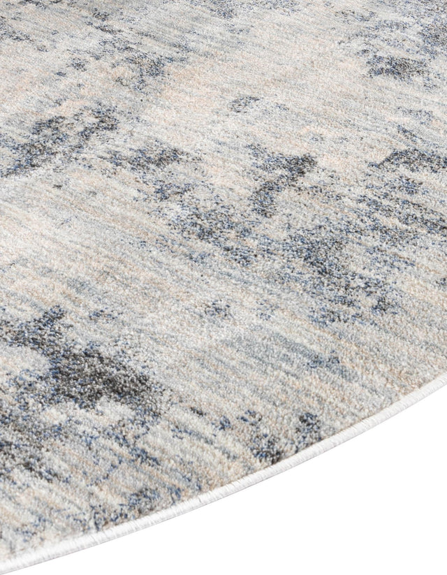 Gray 8' x 8' Helios Round Area Rug 100% Polypropylene (Space-Dyed Yarn) Easy Clean With Cotton Backing Contemporary Carpet for Sale at Rug Engine