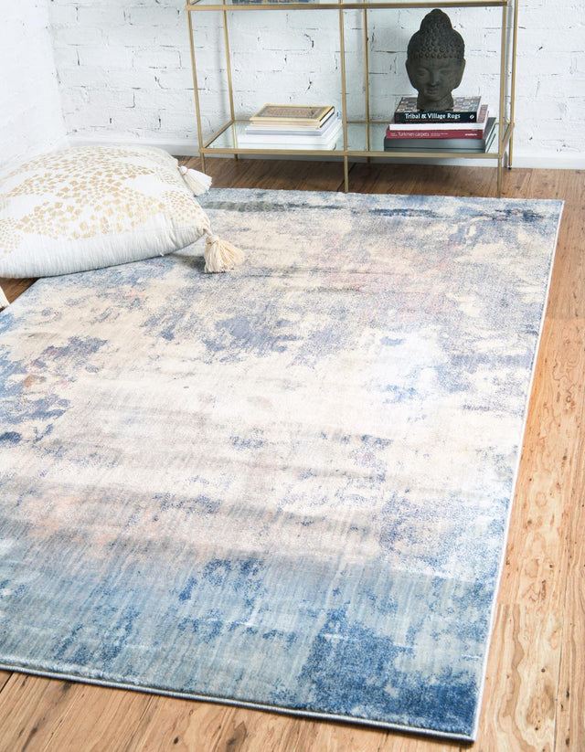 Blue 8' x 10' Helios Rectangle Area Rug 100% Polypropylene (Space-Dyed Yarn) Easy Clean With Cotton Backing Contemporary Carpet for Sale at Rug Engine