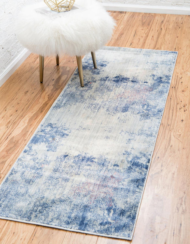 Blue 2' 2 x 6' 1 Helios Runner Area Rug 100% Polypropylene (Space-Dyed Yarn) Easy Clean With Cotton Backing Contemporary Carpet for Sale at Rug Engine