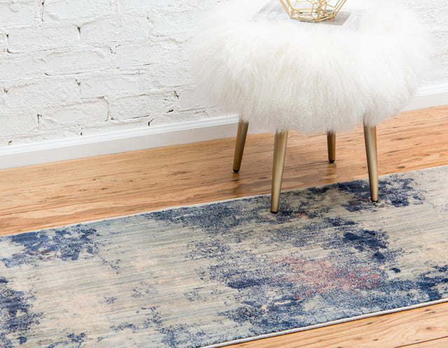 Blue 2' 2 x 6' 1 Helios Runner Area Rug 100% Polypropylene (Space-Dyed Yarn) Easy Clean With Cotton Backing Contemporary Carpet for Sale at Rug Engine