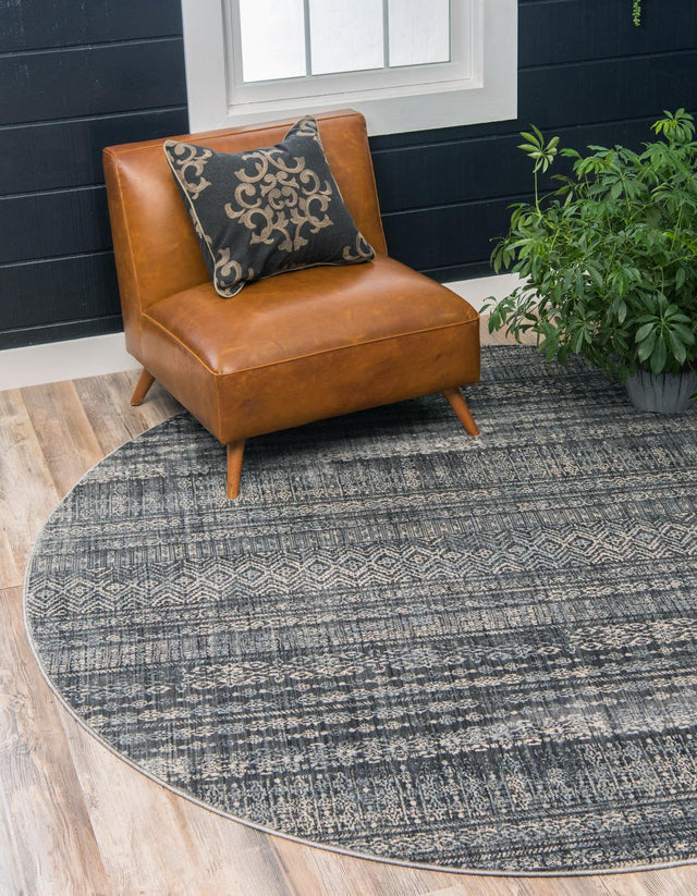 Gray 8' x 8' Helios Round Area Rug 100% Polypropylene (Space-Dyed Yarn) Easy Clean With Cotton Backing Contemporary Carpet for Sale at Rug Engine