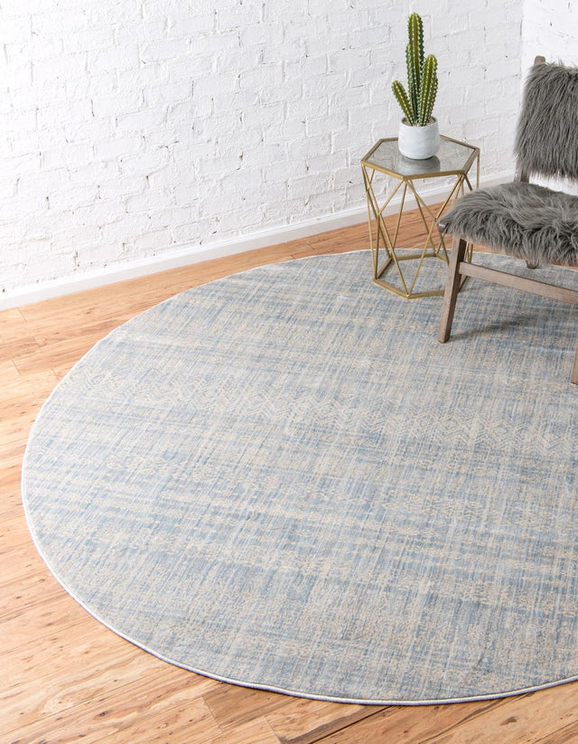Silver Mist 8' x 8' Helios Round Area Rug 100% Polypropylene (Space-Dyed Yarn) Easy Clean With Cotton Backing Contemporary Carpet for Sale at Rug Engine