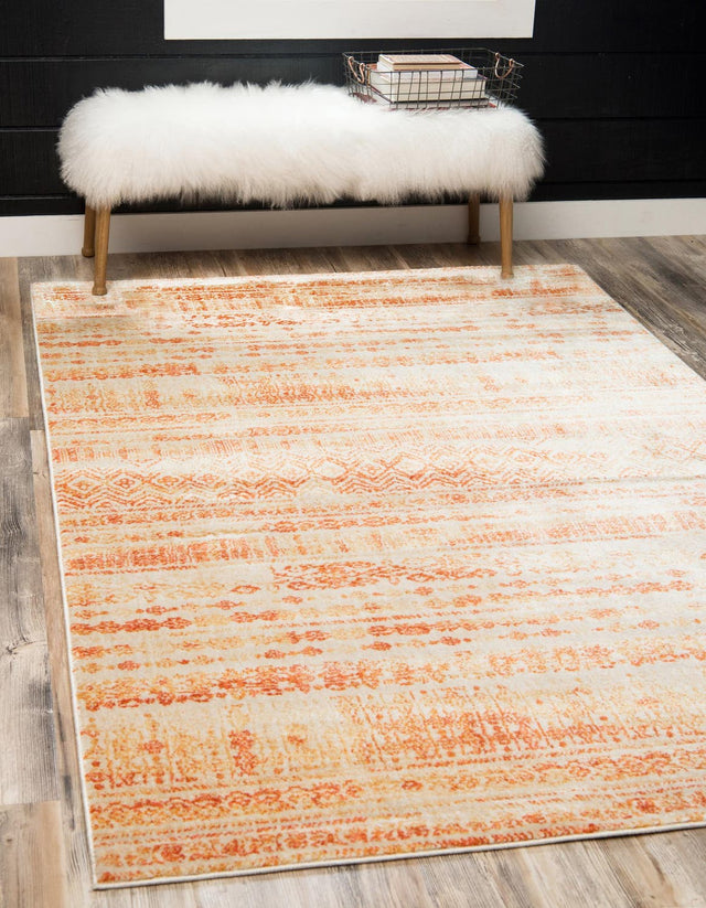 Orange 8' x 10' Helios Rectangle Area Rug 100% Polypropylene (Space-Dyed Yarn) Easy Clean With Cotton Backing Contemporary Carpet for Sale at Rug Engine