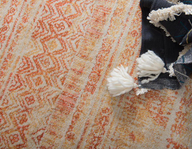Orange 8' x 8' Helios Round Area Rug 100% Polypropylene (Space-Dyed Yarn) Easy Clean With Cotton Backing Contemporary Carpet for Sale at Rug Engine