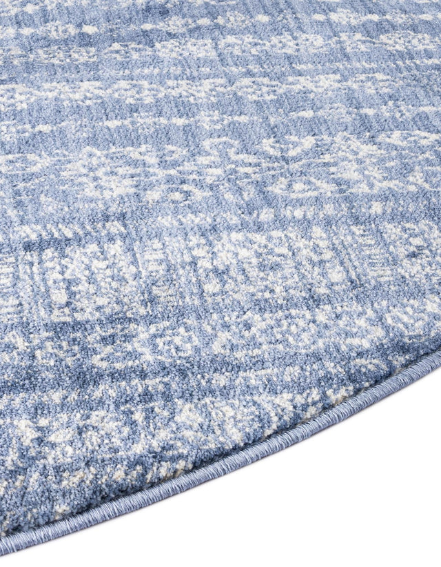 Navy Blue 8' x 8' Helios Round Area Rug 100% Polypropylene (Space-Dyed Yarn) Easy Clean With Cotton Backing Contemporary Carpet for Sale at Rug Engine