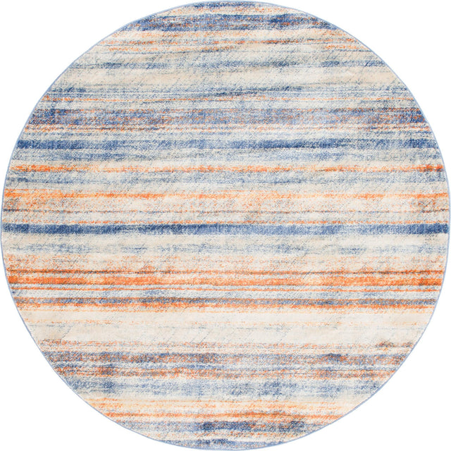 Multicolor 8' x 8' Helios Round Area Rug 100% Polypropylene (Space-Dyed Yarn) Easy Clean With Cotton Backing Contemporary Carpet for Sale at Rug Engine