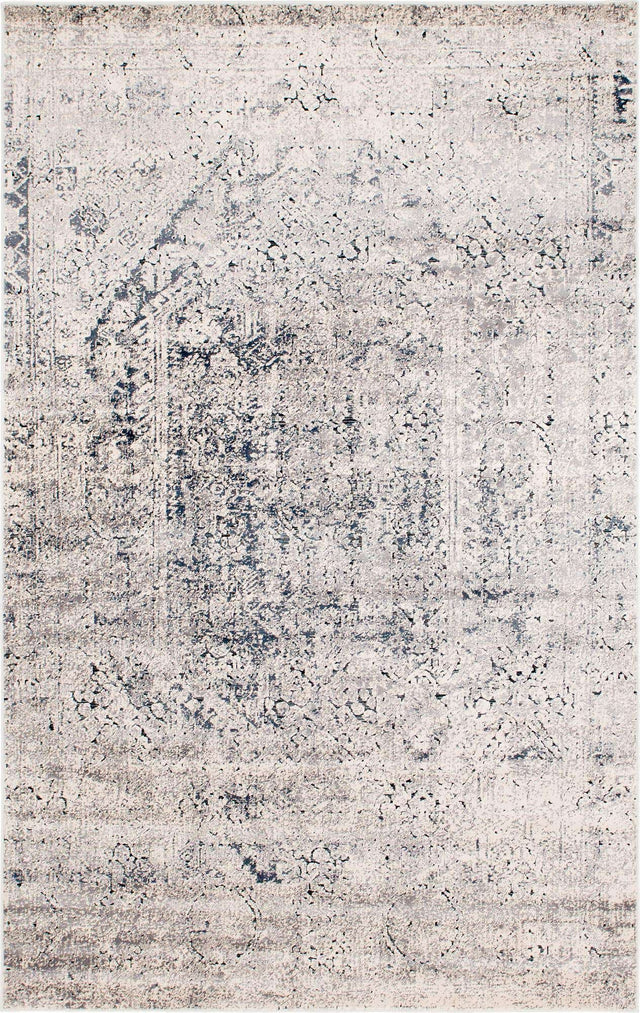 Gray 6' 1 x 9' Chateau Rectangle Area Rug 85% Polypropylene & 15% Chenille With Cotton Backing Traditional Vintage Distressed Carpet for Classical Interior Design Decorating for Sale at Rug Engine