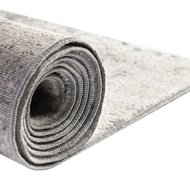 Gray 7' 1 x 7' 1 Chateau Square Area Rug 85% Polypropylene & 15% Chenille With Cotton Backing Traditional Vintage Distressed Carpet for Classical Interior Design Decorating for Sale at Rug Engine