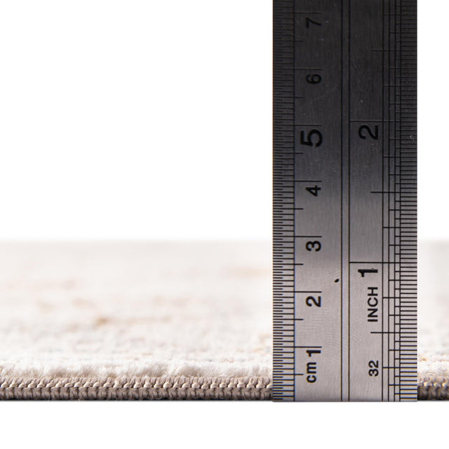 Blue Cream 7' 1 x 7' 1 Chateau Square Area Rug 85% Polypropylene & 15% Chenille With Cotton Backing Traditional Vintage Distressed Carpet for Classical Interior Design Decorating for Sale at Rug Engine