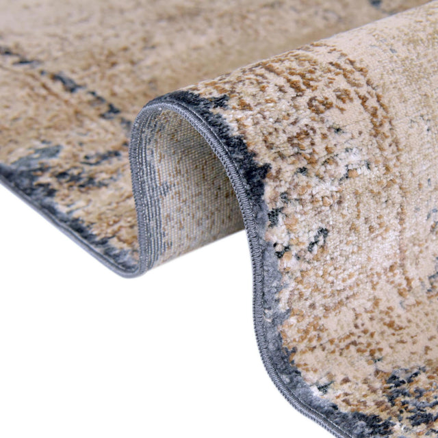 Cream 7' 1 x 7' 1 Chateau Square Area Rug 85% Polypropylene & 15% Chenille With Cotton Backing Traditional Vintage Distressed Carpet for Classical Interior Design Decorating for Sale at Rug Engine