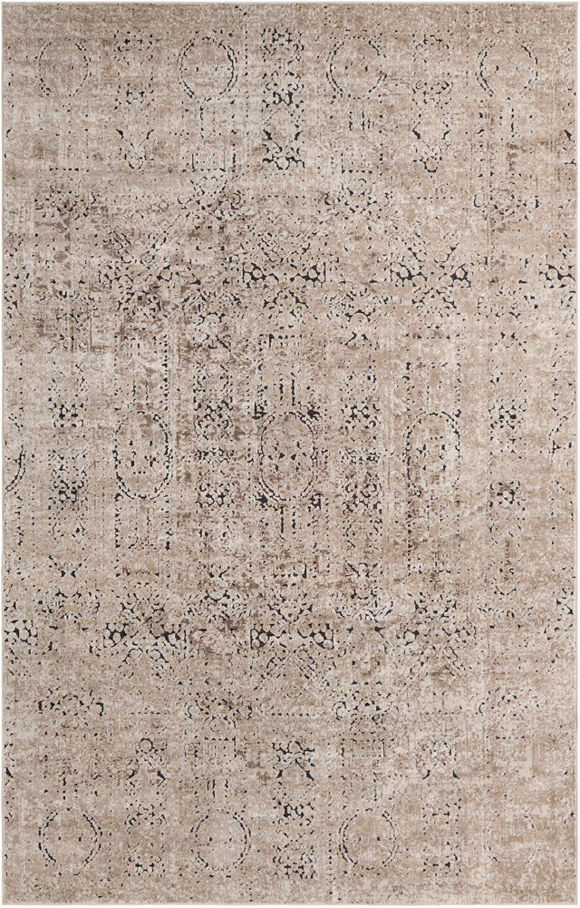 Beige 6' 1 x 9' Chateau Rectangle Area Rug 85% Polypropylene & 15% Chenille With Cotton Backing Traditional Vintage Distressed Carpet for Classical Interior Design Decorating for Sale at Rug Engine