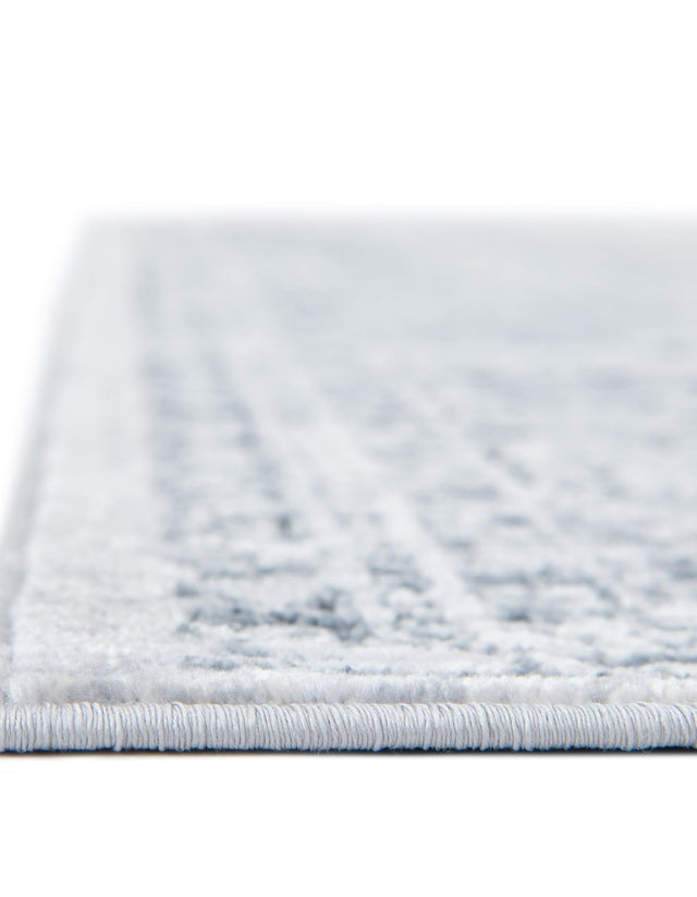 Blue Gray 7' 1 x 7' 1 Chateau Square Area Rug 85% Polypropylene & 15% Chenille With Cotton Backing Traditional Vintage Distressed Carpet for Classical Interior Design Decorating for Sale at Rug Engine