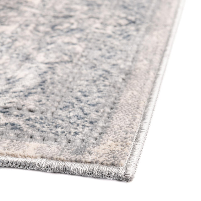 Dark Blue 7' 1 x 7' 1 Chateau Square Area Rug 85% Polypropylene & 15% Chenille With Cotton Backing Traditional Vintage Distressed Carpet for Classical Interior Design Decorating for Sale at Rug Engine