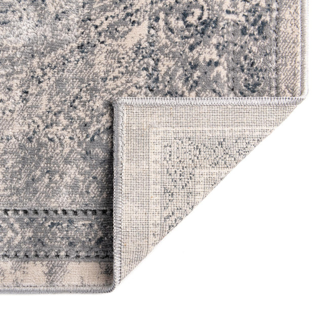 Dark Blue 7' 1 x 7' 1 Chateau Square Area Rug 85% Polypropylene & 15% Chenille With Cotton Backing Traditional Vintage Distressed Carpet for Classical Interior Design Decorating for Sale at Rug Engine