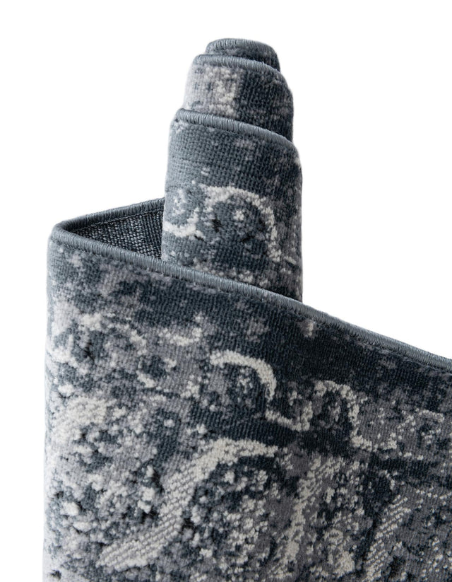 Dark Blue 7' 1 x 7' 1 Chateau Square Area Rug 85% Polypropylene & 15% Chenille With Cotton Backing Traditional Vintage Distressed Carpet for Classical Interior Design Decorating for Sale at Rug Engine