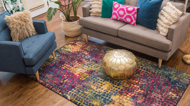 Multicolor 10' 6 x 16' 5 Chromatic Palace Area Rug 100% Polypropylene With Cotton Backing Abstract Modern Colorful Carpet Mat for Home Decor & Interior Design for Sale at Rug Engine