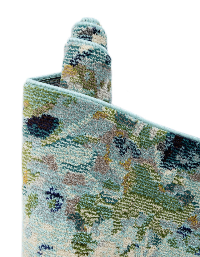 Light Blue 8' x 10' Chromatic Rectangle Area Rug 100% Polypropylene With Cotton Backing Abstract Modern Colorful Carpet Mat for Home Decor & Interior Design for Sale at Rug Engine