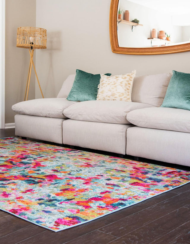 Multicolor 5' x 8' Chromatic Rectangle Area Rug 100% Polypropylene With Cotton Backing Abstract Modern Colorful Carpet Mat for Home Decor & Interior Design for Sale at Rug Engine