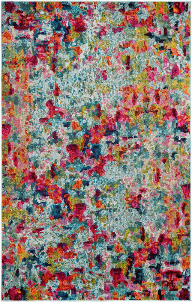 Multicolor 5' x 8' Chromatic Rectangle Area Rug 100% Polypropylene With Cotton Backing Abstract Modern Colorful Carpet Mat for Home Decor & Interior Design for Sale at Rug Engine