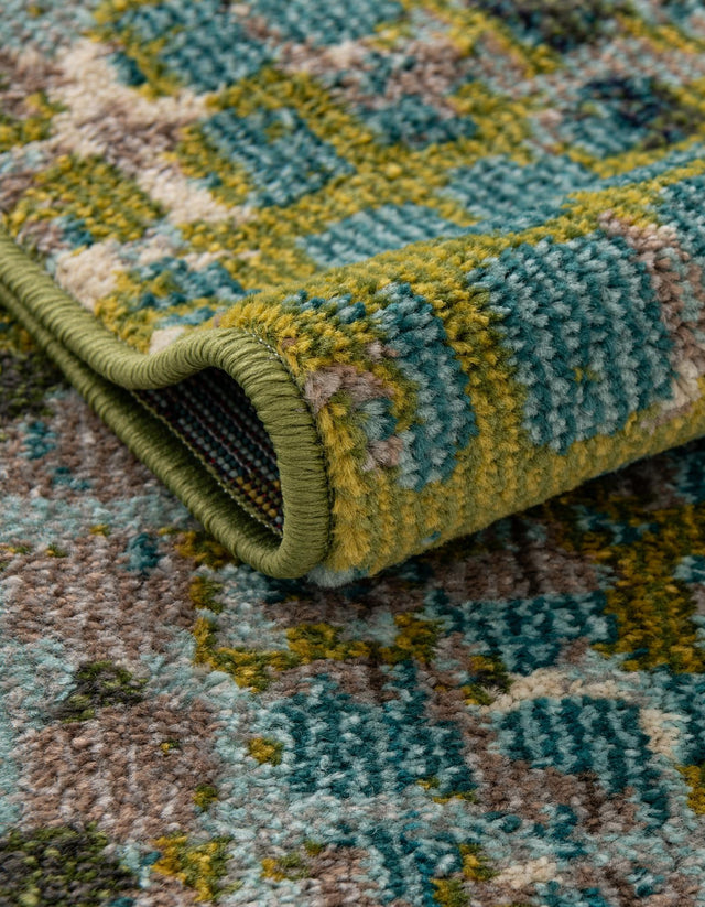 Blue Green 4' 1 x 6' 1 Chromatic Rectangle Area Rug 100% Polypropylene With Cotton Backing Abstract Modern Colorful Carpet Mat for Home Decor & Interior Design for Sale at Rug Engine