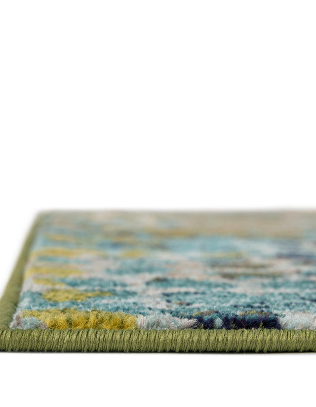 Blue Green 9' x 12' Chromatic Rectangle Area Rug 100% Polypropylene With Cotton Backing Abstract Modern Colorful Carpet Mat for Home Decor & Interior Design for Sale at Rug Engine