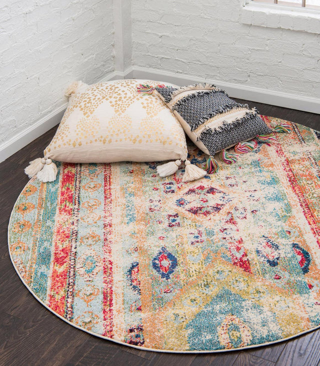 Blue 8' x 8' Sedona Round Area Rug