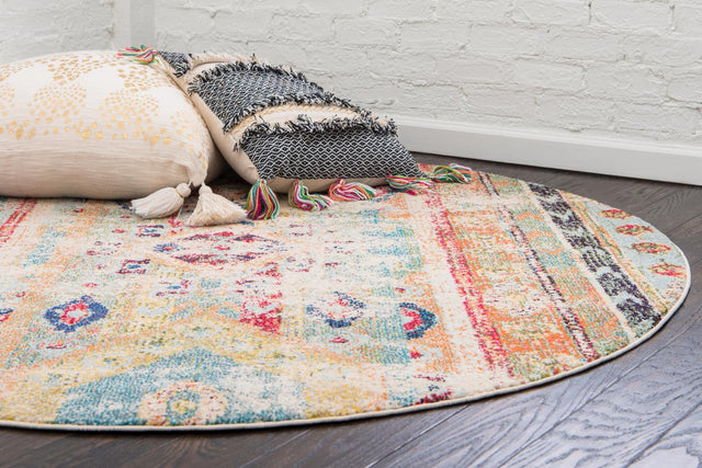 Blue 4' 1 x 4' 1 Sedona Round Area Rug