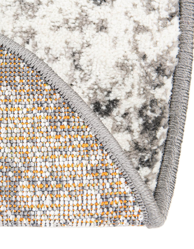 Gray 4' 1 x 4' 1 Rosso Round Area Rug Vintage Distressed Faded Traditional Design Carpet for Unique Home Interior Design for Sale at Rug Engine