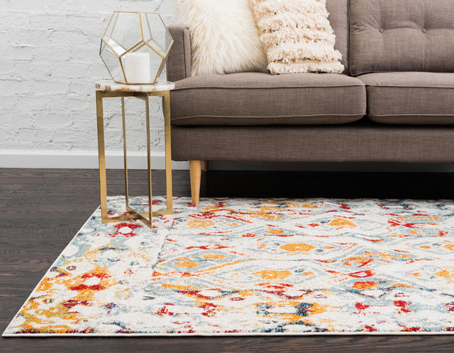 Multicolor 4' 1 x 6' 1 Rosso Rectangle Area Rug Vintage Distressed Faded Traditional Design Carpet for Unique Home Interior Design for Sale at Rug Engine