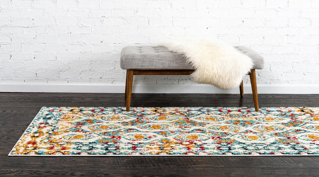 Multicolor 2' x 6' 1 Rosso Runner Area Rug Vintage Distressed Faded Traditional Design Carpet for Unique Home Interior Design for Sale at Rug Engine