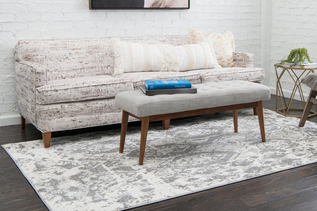 Light Gray 8' x 10' Rosso Rectangle Area Rug Vintage Distressed Faded Traditional Design Carpet for Unique Home Interior Design for Sale at Rug Engine