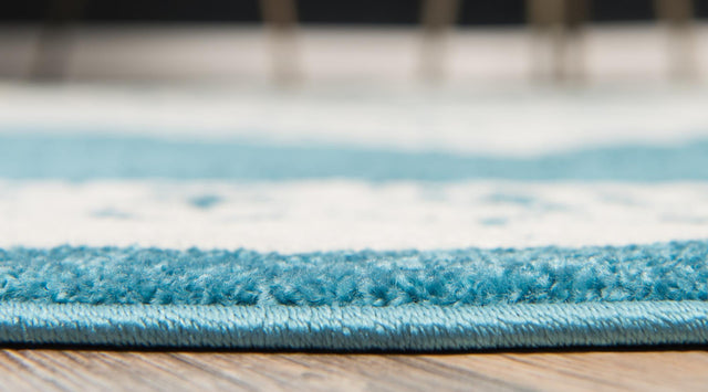 Blue 3' 3 x 3' 3 Rosso Round Area Rug Vintage Distressed Faded Traditional Design Carpet for Unique Home Interior Design for Sale at Rug Engine