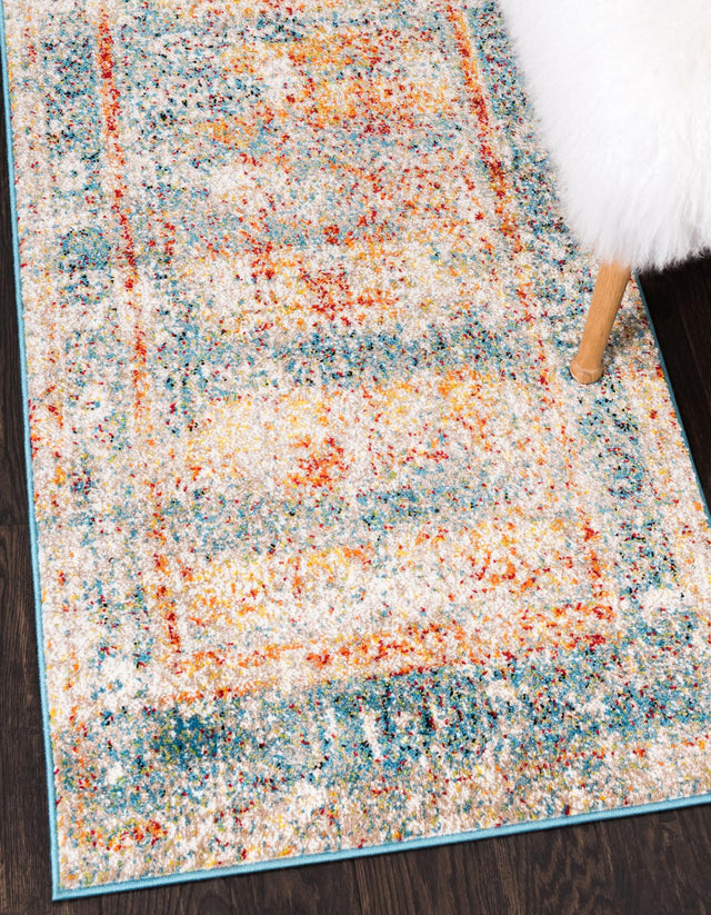 Blue 2' 7 x 10' Rosso Runner Area Rug Vintage Distressed Faded Traditional Design Carpet for Unique Home Interior Design for Sale at Rug Engine