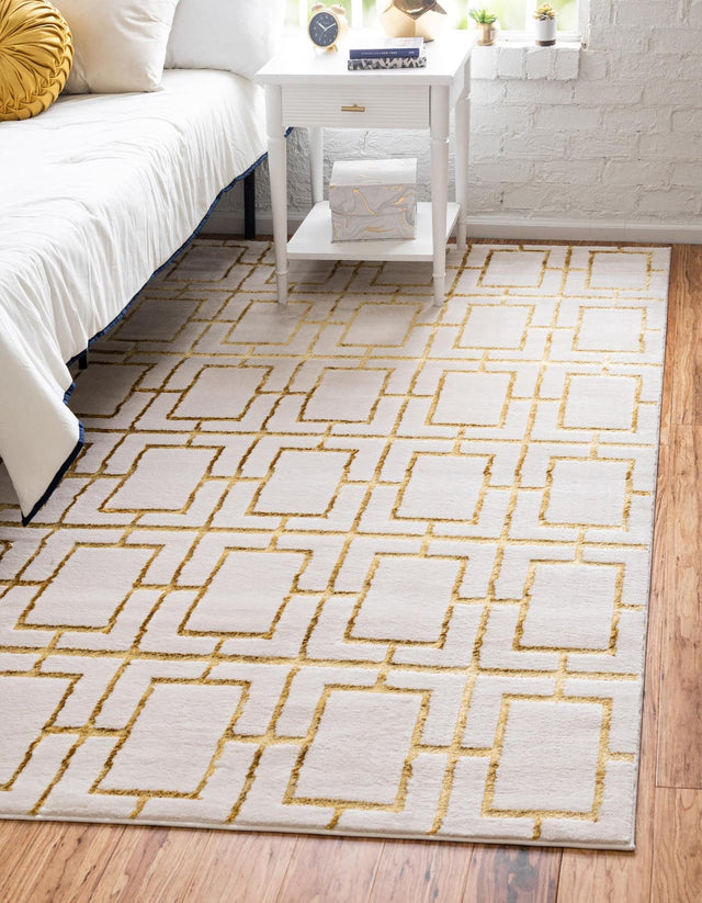 White Gold 2' x 3' 1 Marilyn Monroe Glam Rectangle Area Rug 70% Polypropylene & 30% Polyester Vivid Geometric Modern Carpet for Interior Home Decor for Sale at Rug Engine