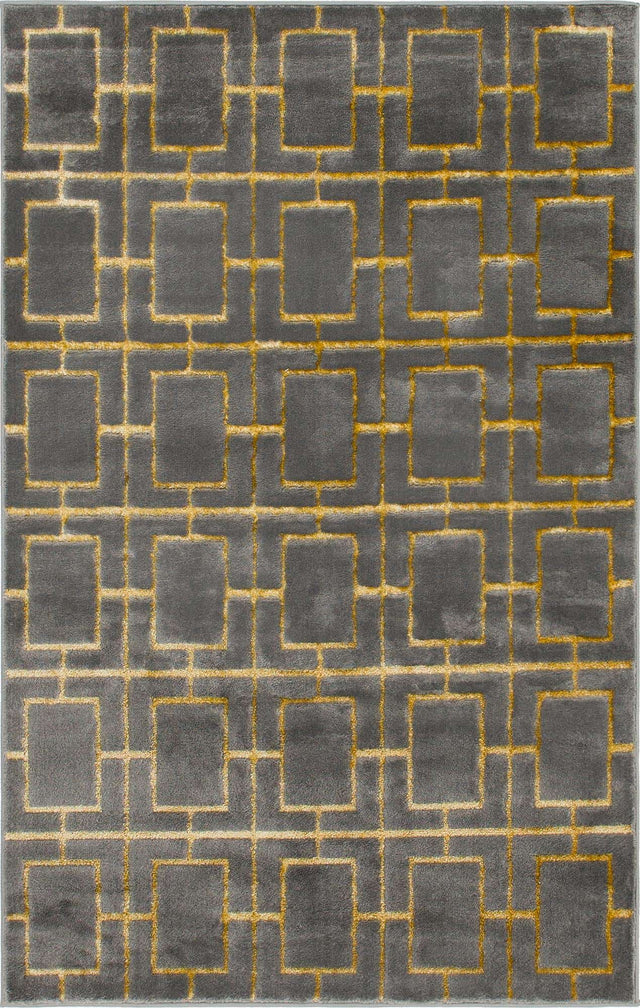 Gray Gold 4' 1 x 6' 1 Marilyn Monroe Glam Rectangle Area Rug 70% Polypropylene & 30% Polyester Vivid Geometric Modern Carpet for Interior Home Decor for Sale at Rug Engine