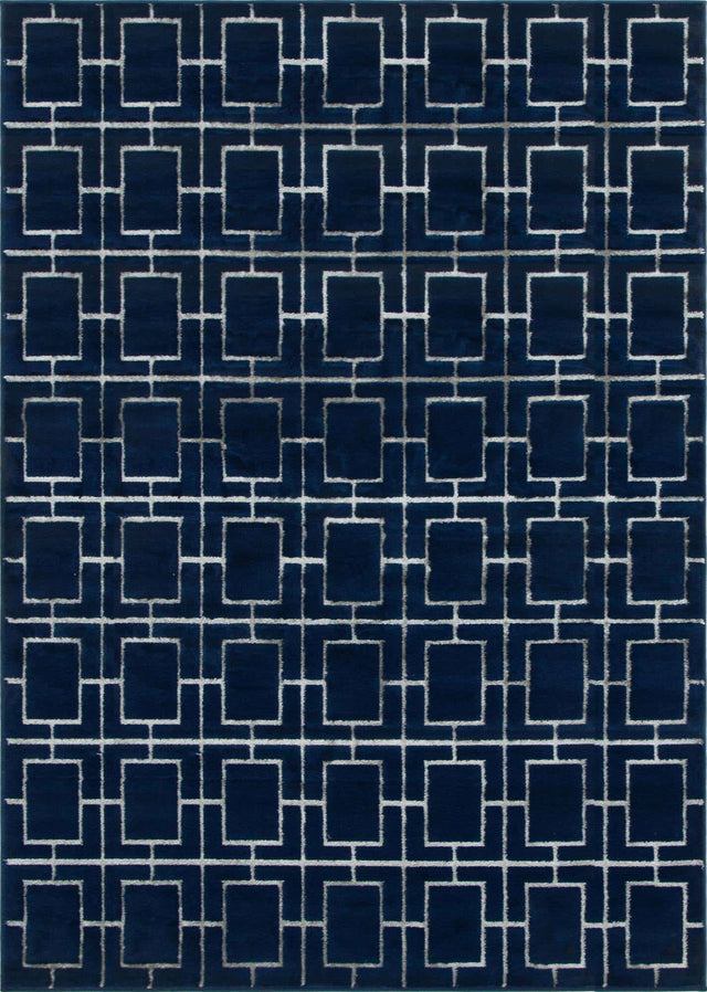 Navy Blue Silver 9' x 12' Marilyn Monroe Glam Rectangle Area Rug 70% Polypropylene & 30% Polyester Vivid Geometric Modern Carpet for Interior Home Decor for Sale at Rug Engine