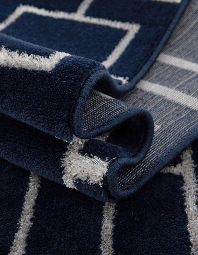 Navy Blue Silver 9' x 12' Marilyn Monroe Glam Rectangle Area Rug 70% Polypropylene & 30% Polyester Vivid Geometric Modern Carpet for Interior Home Decor for Sale at Rug Engine