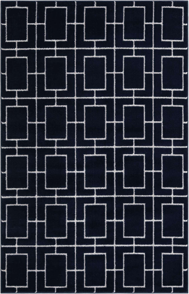 Navy Blue Silver 5' 3 x 8' Marilyn Monroe Glam Rectangle Area Rug 70% Polypropylene & 30% Polyester Vivid Geometric Modern Carpet for Interior Home Decor for Sale at Rug Engine