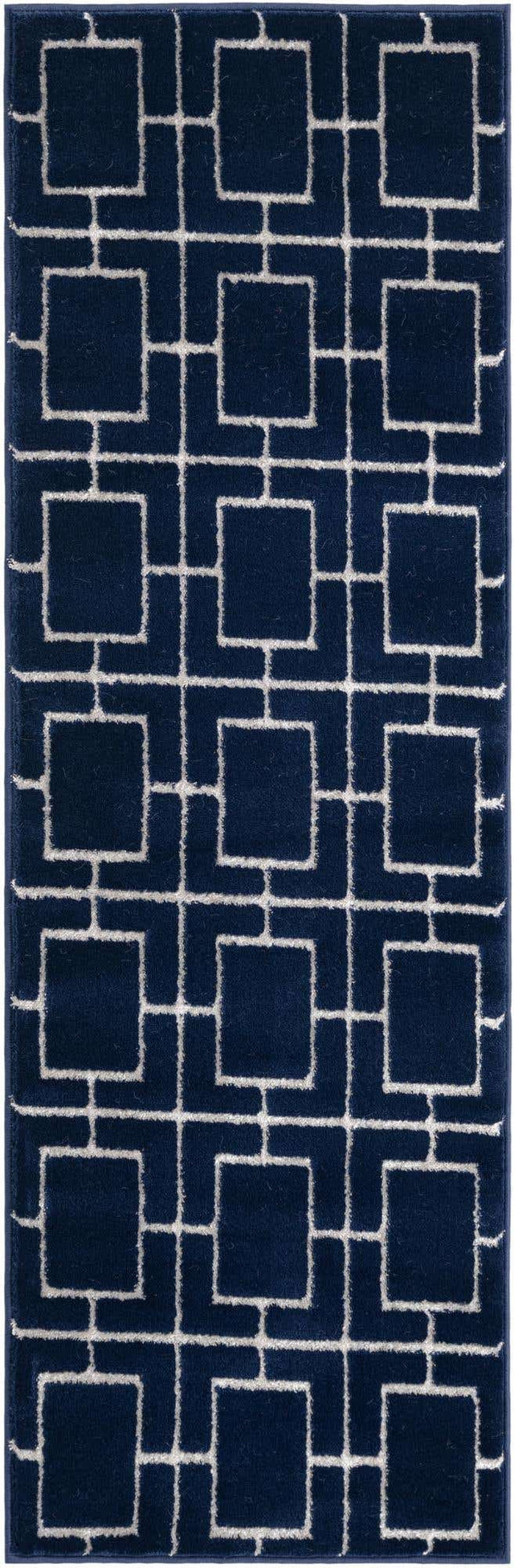 Navy Blue Silver 2' x 6' 1 Marilyn Monroe Glam Runner Area Rug 70% Polypropylene & 30% Polyester Vivid Geometric Modern Carpet for Interior Home Decor for Sale at Rug Engine