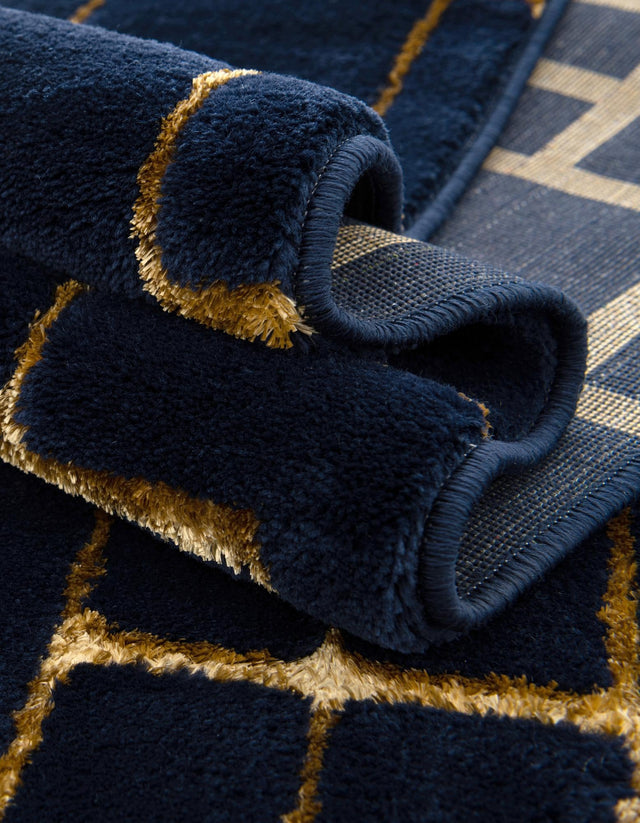 Navy Blue Gold 5' 3 x 8' Marilyn Monroe Glam Rectangle Area Rug 70% Polypropylene & 30% Polyester Vivid Geometric Modern Carpet for Interior Home Decor for Sale at Rug Engine