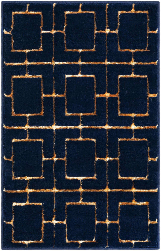 Navy Blue Gold 2' x 3' 1 Marilyn Monroe Glam Rectangle Area Rug 70% Polypropylene & 30% Polyester Vivid Geometric Modern Carpet for Interior Home Decor for Sale at Rug Engine