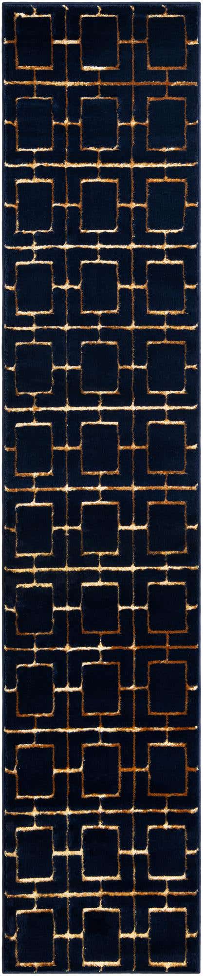 Navy Blue Gold 2' x 10' Marilyn Monroe Glam Runner Area Rug 70% Polypropylene & 30% Polyester Vivid Geometric Modern Carpet for Interior Home Decor for Sale at Rug Engine
