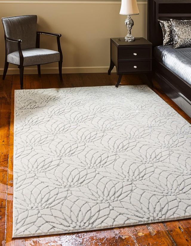 White Silver 9' x 12' Marilyn Monroe Glam Rectangle Area Rug 70% Polypropylene & 30% Polyester Vivid Geometric Modern Carpet for Interior Home Decor for Sale at Rug Engine