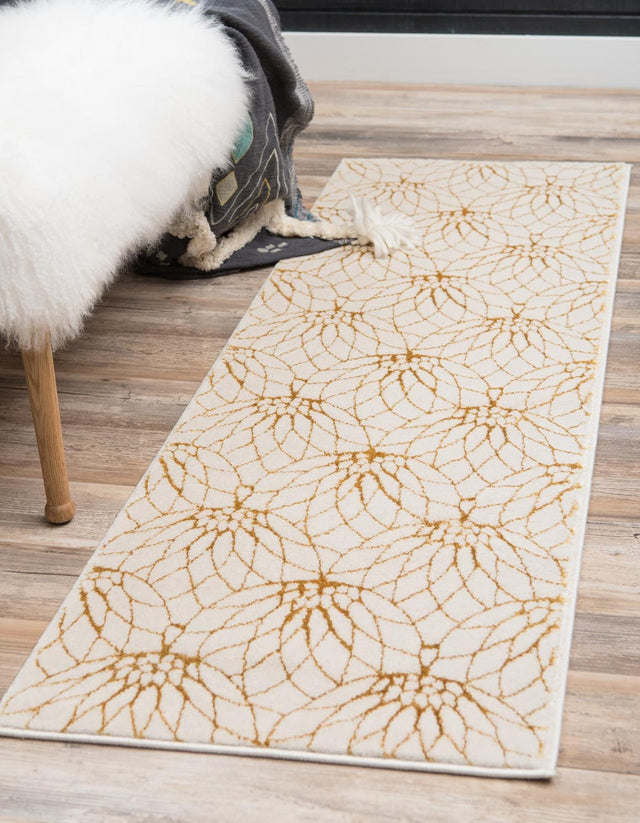 White Gold 2' x 6' 1 Marilyn Monroe Glam Runner Area Rug 70% Polypropylene & 30% Polyester Vivid Geometric Modern Carpet for Interior Home Decor for Sale at Rug Engine