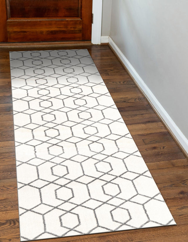 White Silver 2' x 6' 1 Marilyn Monroe Glam Runner Area Rug 70% Polypropylene & 30% Polyester Vivid Geometric Modern Carpet for Interior Home Decor for Sale at Rug Engine