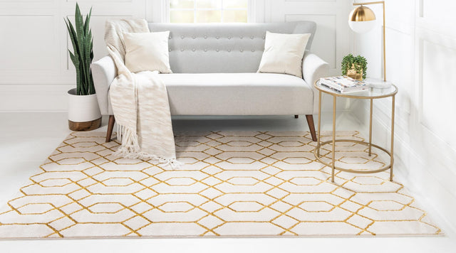 White Gold 5' 3 x 8' Marilyn Monroe Glam Rectangle Area Rug 70% Polypropylene & 30% Polyester Vivid Geometric Modern Carpet for Interior Home Decor for Sale at Rug Engine